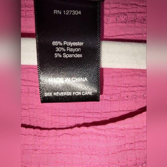 Ali Miles (Size Lp) Pink Ribbed 3/4 Sleeve Oversized Accent Buttons Tunic Blouse - Picture 3 of 13